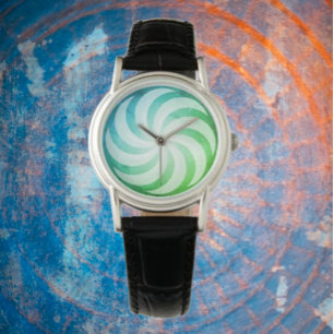 Windrad Blau Grün Armbanduhr