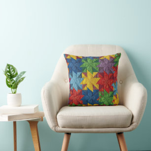 Windrad-Patchwork-Quilt-Muster Kissen