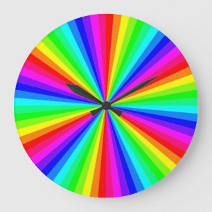 Windrad-Regenbogen Große Wanduhr