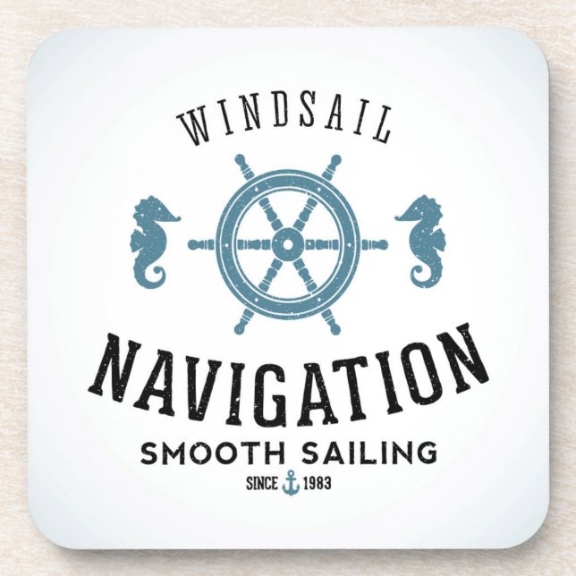 Windsail Navigations-Plakat Untersetzer (Vorderseite)