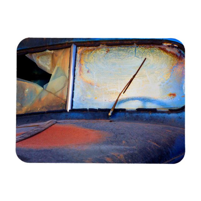 Windschutzscheibe eines alten rostigen LKW Magnet (Horizontal)