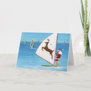 Windsegeln Santa Feiertagskarte