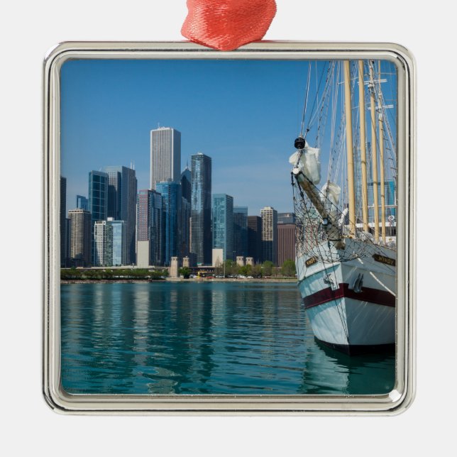 Windsegeln Silbernes Ornament (Vorne)