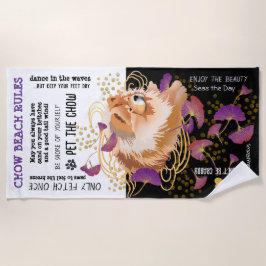 WINDSONG CHOW BEACH RULES serviette de plage