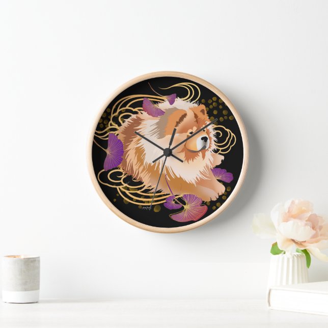 WINDSONG Chow Wall Horloge bois cadre 3 couleurs (Maison)