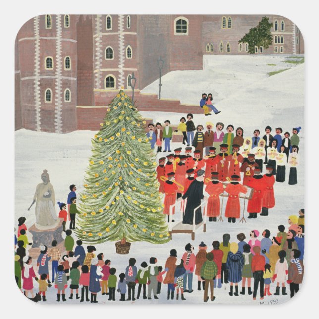 Windsor Castle Carol Konzert 1989 Quadratischer Aufkleber (Vorderseite)
