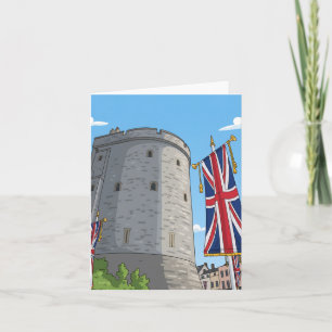 Windsor Castle Turm Ansicht Grußkarte Karte