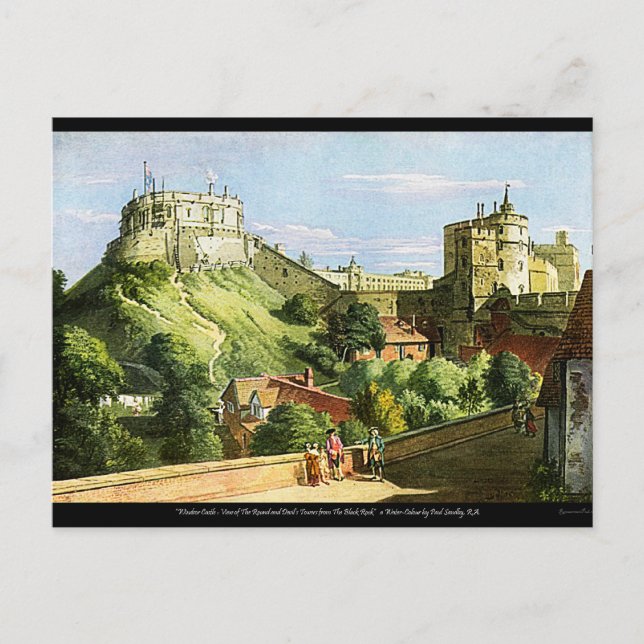 Windsor Castle Watercolor Painting Postcard! Postkarte (Vorderseite)