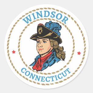 Windsor Connecticut Colonial Runder Aufkleber
