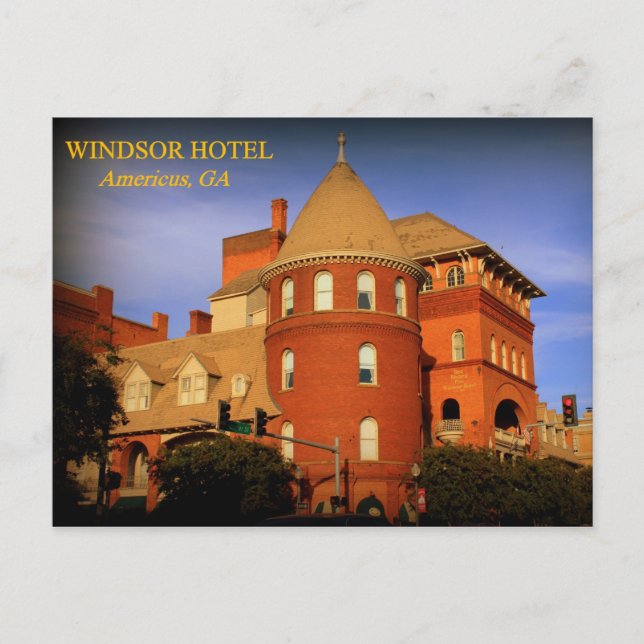 WINDSOR HOTEL, AMERICUS, GA POSTKARTE (Vorderseite)