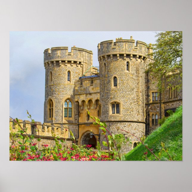 Windsor-Schloss zur Frühjahrszeit Poster (Vorne)