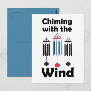Windspiel-Design, das im Wind klingelt Postkarte