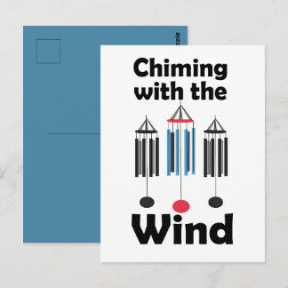 Windspiel-Design, das im Wind klingelt Postkarte