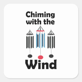 Windspiel-Design, das im Wind klingelt Quadratischer Aufkleber