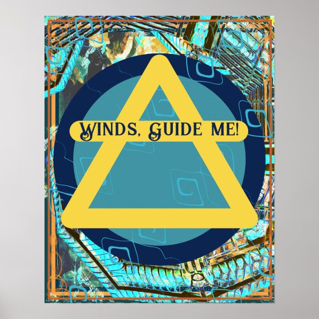 Windstifte lenken mich Luftsymbol Poster (Vorne)