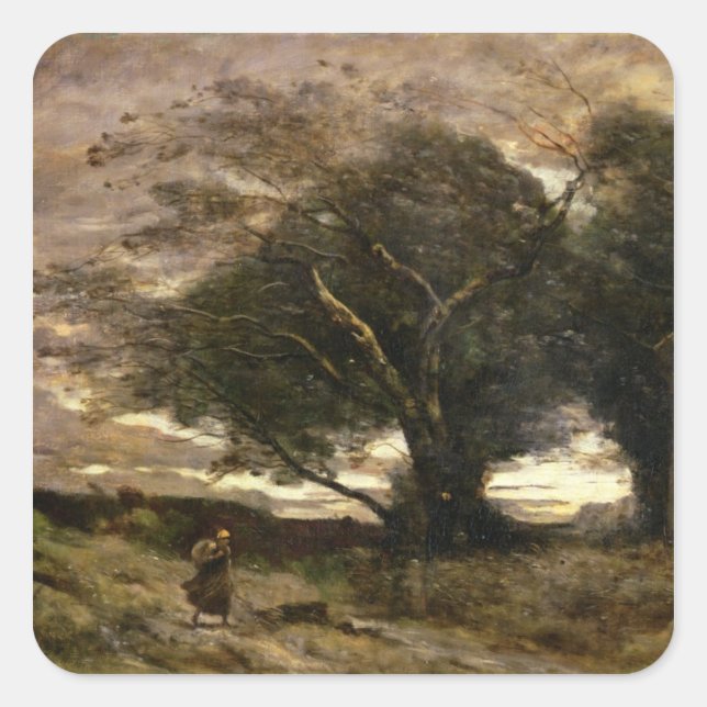 Windstoß, 1866 quadratischer aufkleber (Vorderseite)
