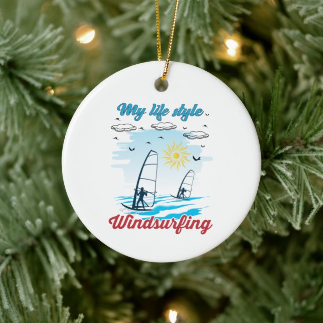 Windsurf Est Mon Ornement En Céramique Style Vie (Arbre)