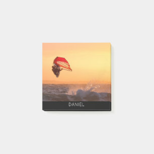 Windsurfen bei Sunset Surfer Segelboarden Post-it Klebezettel