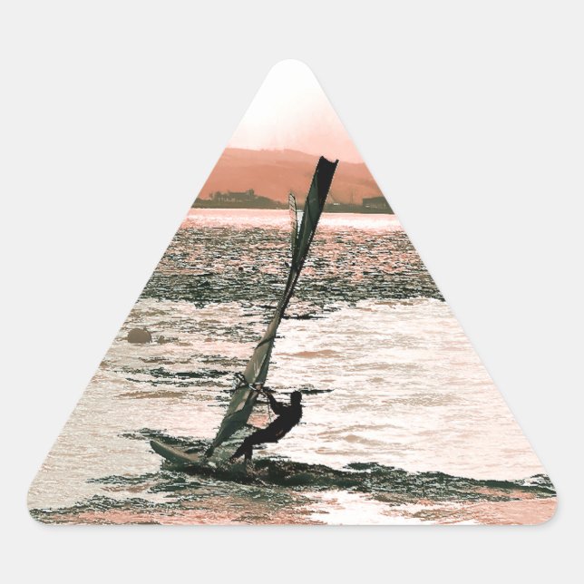 WINDSURFEN DREIECKIGER AUFKLEBER (Vorderseite)