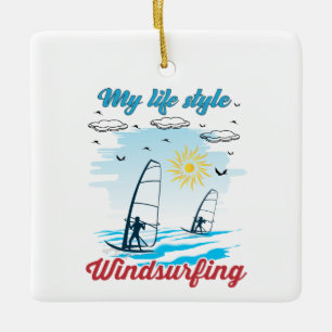 Windsurfen ist mein Keramik-Ornament im Lebensgefü Keramikornament