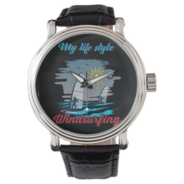 Windsurfen ist mein Lebensstil Armbanduhr (Vorderseite)