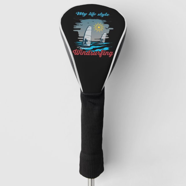 Windsurfen ist mein Lebensstil Golf Headcover (Vorderseite)