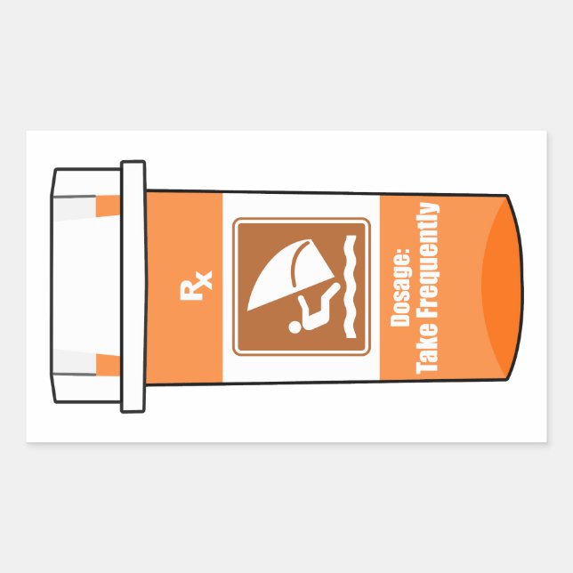 Windsurfen ist mein Medikament Rechteckiger Aufkleber (Vorderseite)