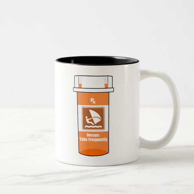 Windsurfen ist mein Medikament Zweifarbige Tasse (Rechts)
