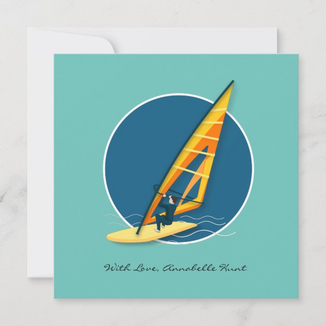 Windsurfen Mitteilungskarte (Vorderseite)