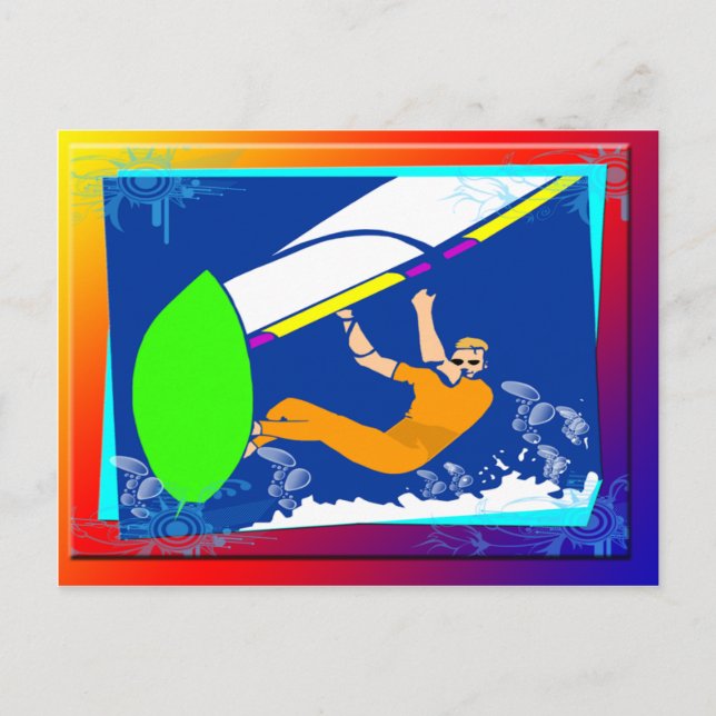 Windsurfen Postkarte (Vorderseite)