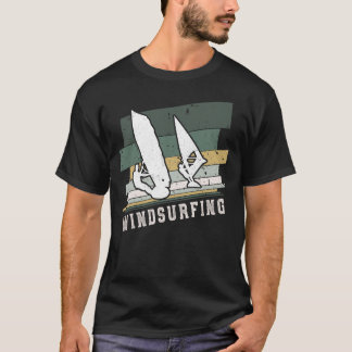 Windsurfen Retro Vintage Streifen T-Shirt