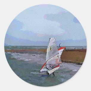 WINDSURFEN RUNDER AUFKLEBER