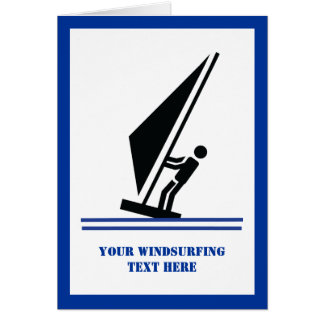 Windsurfer an Bord Windsurfing vertikale Karte