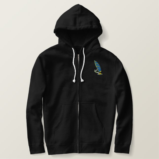 Windsurfer Bestickter Hoodie (Design vorne)