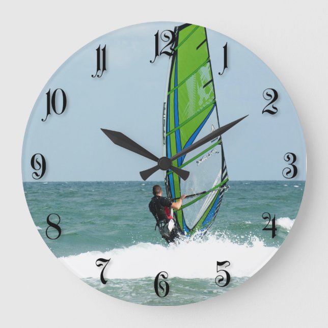 Windsurfer Große Wanduhr (Vorderseite)