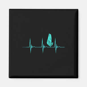 Windsurfer Heartbeat Ekg Pulswasser Sport Windsur Magnet