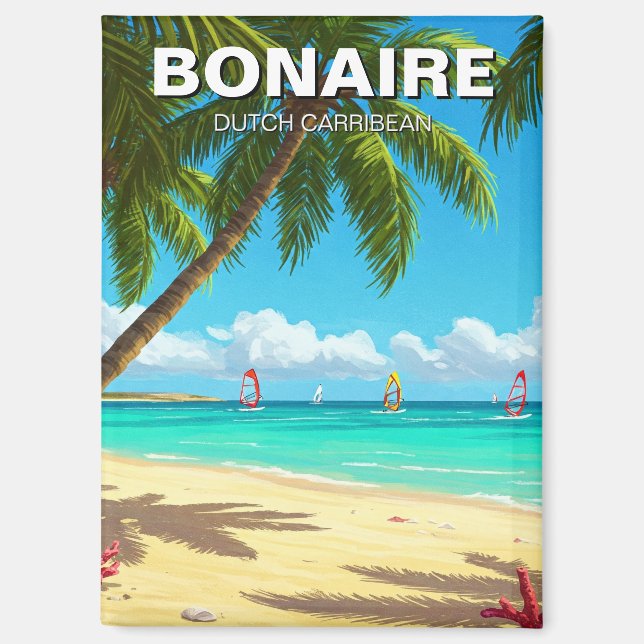 Windsurfer in Bonaire, Niederländisch Karibik Magnet (Vorderseite)