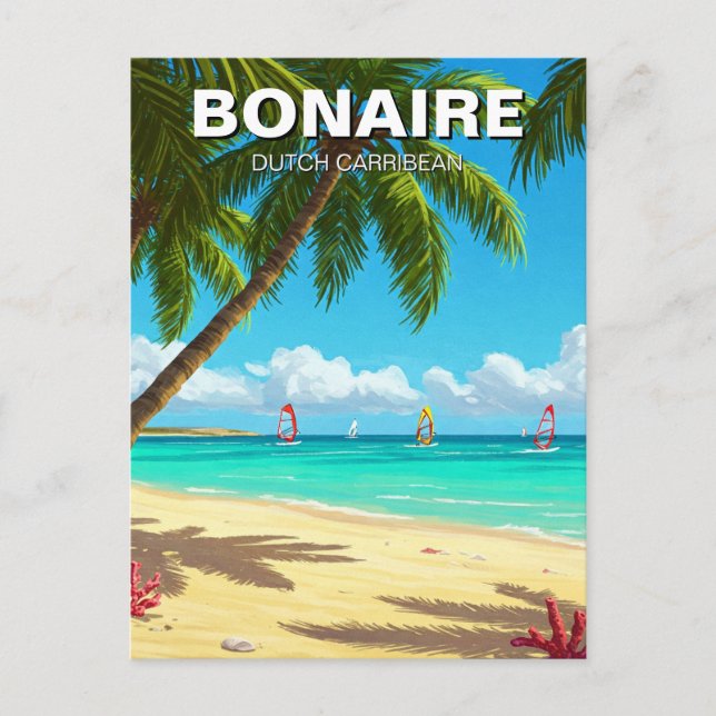 Windsurfer in Bonaire, Niederländisch Karibik Postkarte (Vorderseite)