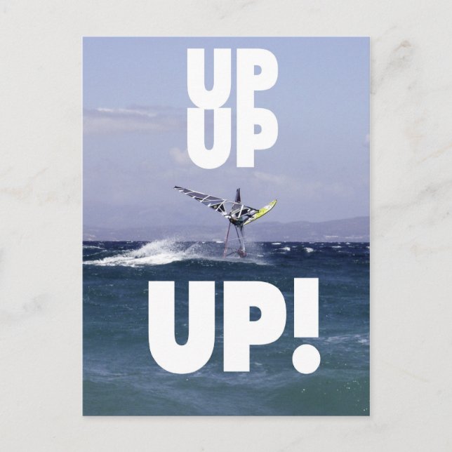Windsurfer in der Luft Postkarte (Vorderseite)