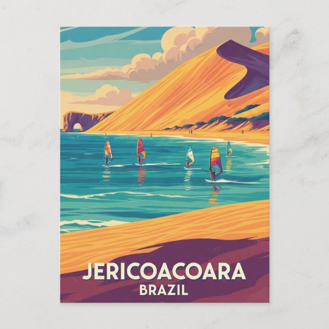 Windsurfer in Jericoacoara Brasilien Reisen Postkarte (Vorderseite)