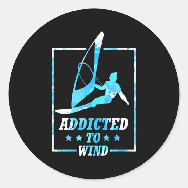 Windsurfer Runder Aufkleber (Vorderseite)