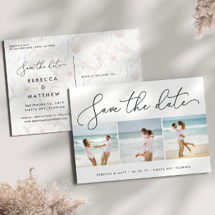 WindSwept   Beach Wedding Foto Save the Date Ankündigungspostkarte