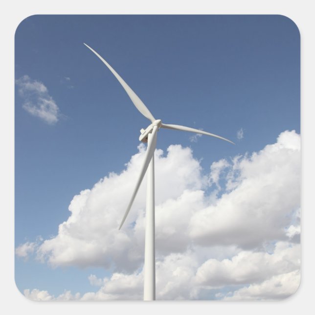 Windturbine Quadratischer Aufkleber (Vorderseite)