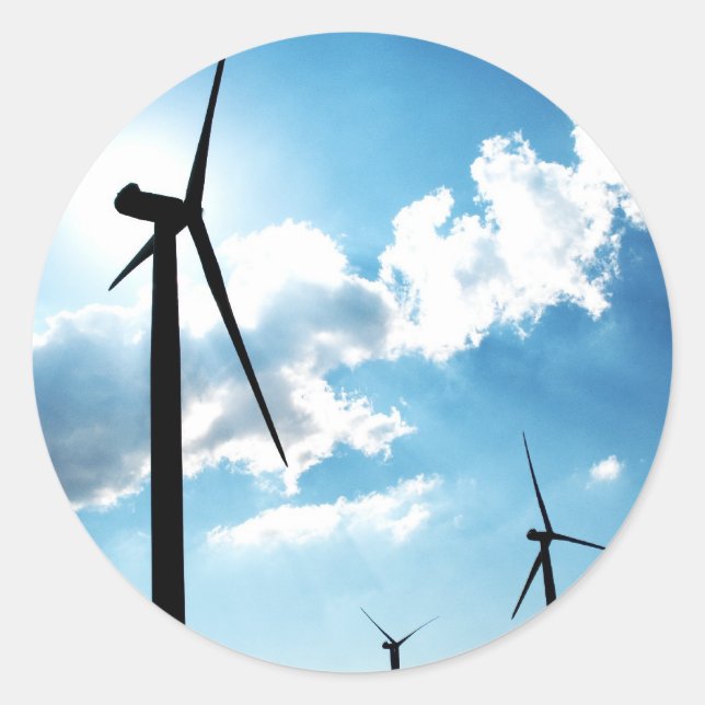 Windturbine Runder Aufkleber (Vorderseite)