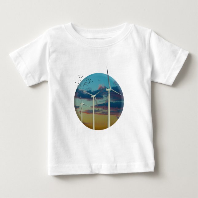 Windturbinen bemalt Sky Baby T-shirt (Vorderseite)