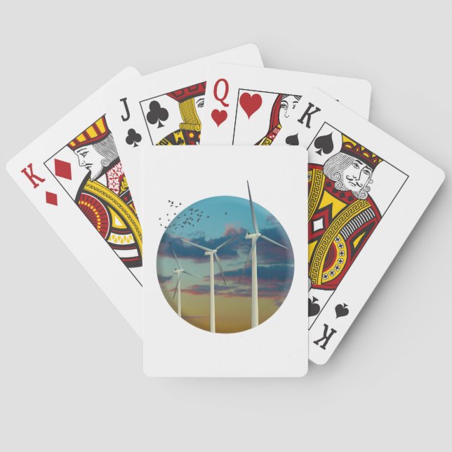 Windturbinen bemalt Sky Spielkarten (Rückseite)