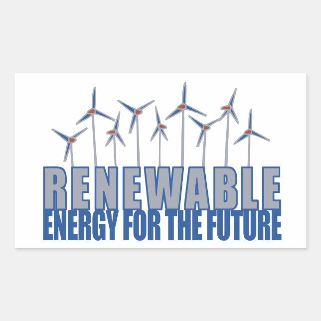 Windturbinen für Power Rechteckiger Aufkleber (Vorderseite)
