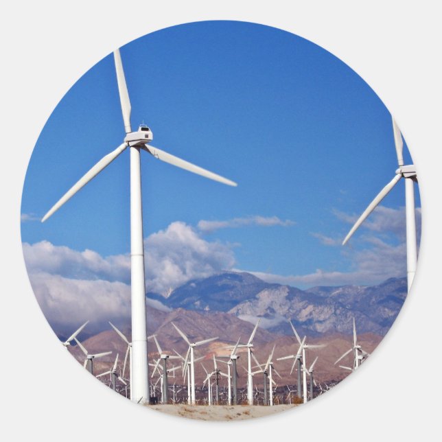 Windturbinen Runder Aufkleber (Vorderseite)
