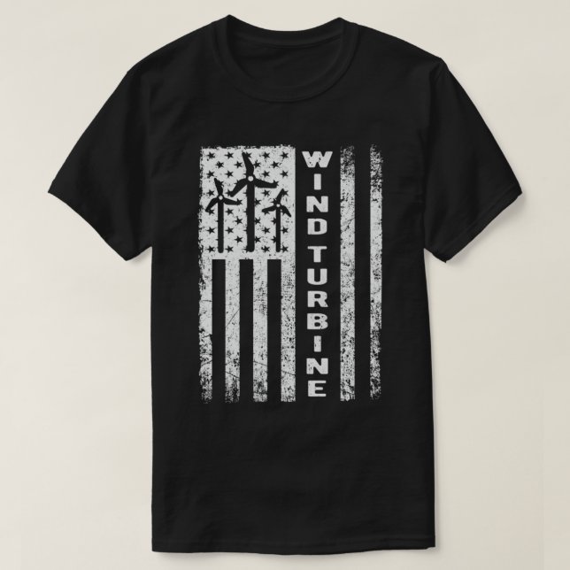 Windturbinenflagge Power Outfit Windmühle Oper T-Shirt (Design vorne)