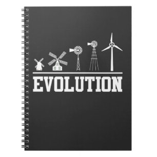 Windturbinengeschichte - Evolution für saubere En Notizblock